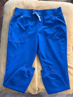 FIGS Technical Collection Jogger Scrub Pants | Large Tall | Royal Blue | EUC